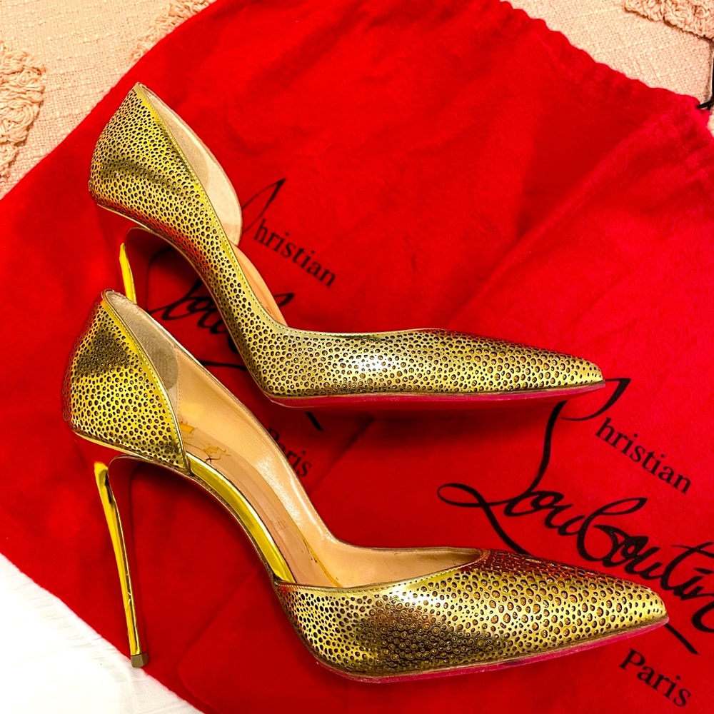 Louboutin Gold Heels